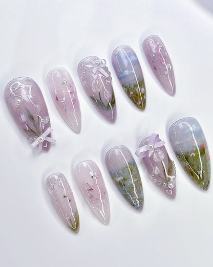 Custom Intricate Design -  Press On Nails